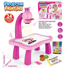 Child Learning Desk With Smart Projector Painting Table Toy With Light & Music