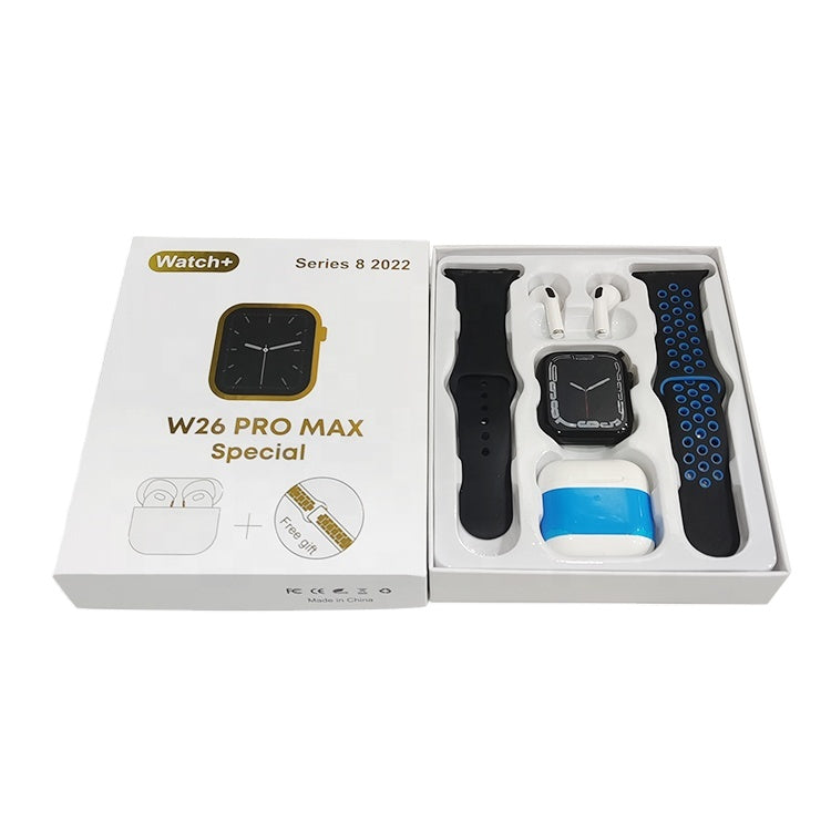 W26 Pro Max 2in1 Smart Watch and Earphones Double Strap Series with Earphones