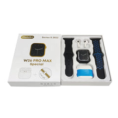 W26 Pro Max 2in1 ساعة ذكية وسماعات أذن بحزام مزدوج السلسلة 8 W26ProMax ساعة ذكية مع سماعات أذن
