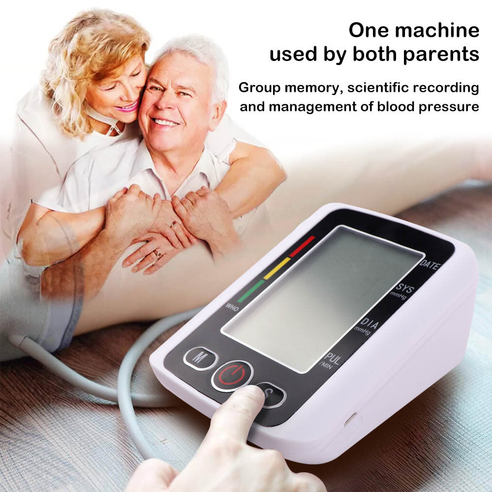 Blood Pressure Monitor Large Screen LCD Digital Upper Arm BP Machine with voice 608
