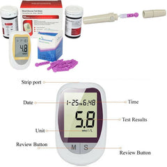 Sugar Monitor Medical Glucometer Blood Diabetes Glucose Meter Test Kit 50200pcs Strips and Lancets Diabetic Machine - JVJ Prime