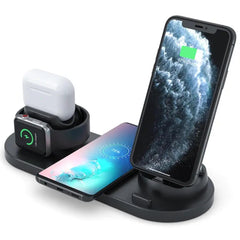 Wireless Charger 15W QI Wireless Charger Stand Magnetic Phone Charger 6 In 1 Wireless Charger For Iphone - JVJ Prime
